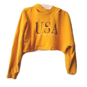 Divided by H&M Mustard Cropped Hoodie